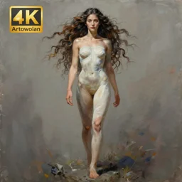 painting of a portrait future goddess full - body, highly detailed, sharp, digital painting, illustration, art by greg rutkowski, yoji shinkawa, digital art, concept art, trending on artstation, 8 k