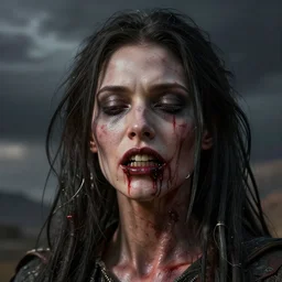 Mileena with her gruesome mouth, realistic render by gammell + giger + artgerm