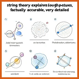 “string theory explained through pictures, factually accurate, very detailed”
