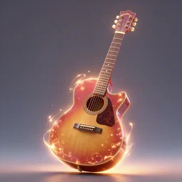 a magical guitar, glowing effect, devainart,concept art trending on artstation, hyperreal, hyperdetailed, 8k,hd