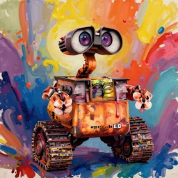 Tim Burtons style Wall-E by Alex Pardee and Nekro and Petros Afshar, and  James McDermott,unstirred paint, vivid color, cgsociety 4K