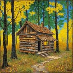 [ a log cabin in the forest ] [ van gogh ] [ salvador dali ]
