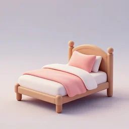 cute cozy bed. 3 d. 8 k. 4 k. uhd. miniature digital asset. symmetrical.