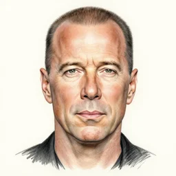 drawing portrait of bruce willis by stavros damos