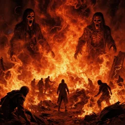 scenary, scary, nightmare, matte painting, fiery hell, john berkey