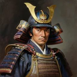 a portrait of a Shogun Warlord, digital painting by Frank Frazetta, by Rembrandt, by Moebius, by Hayao Miyazaki, intricate detail, masterpiece, work of art, phenomenal, beautiful, gorgeous