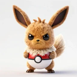 fan artist rendering of an angry fuzzy eevee evil pokeball eevee high resolution eevee CGsociety