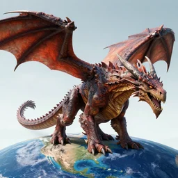 4 k unreal engine render of the deathwing dragon on earth ultra details full body full background digital art