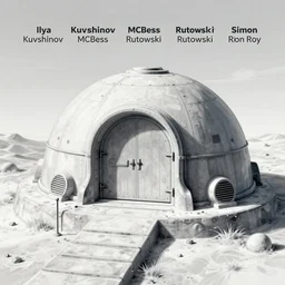 very detailed, prophet graphic novel, ilya kuvshinov, mcbess, rutkowski, simon roy, illustration of a plateau with a large bunker door built into the side, wide shot, colorful, deep shadows, astrophotography