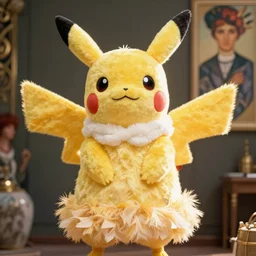 elegant woman in a cosplay costume of pikachu, art photo by Annie Liebovitz and David Hamilton and Alphonse Mucha