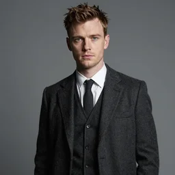 Portrait photo of tommy shelby peaky blinder, color, studio lighting