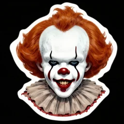 pennywise face sticker, illustration