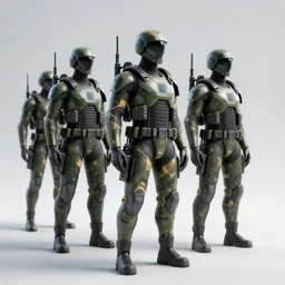 Army of cyber soldiers , 3d render , octane render , 4k , HD