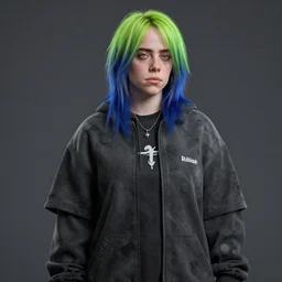 Billie Eilish as a video game character, unreal engine render, 4k