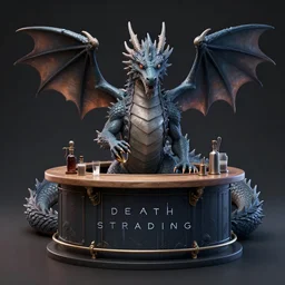 a 3 d model of a dragon bartender found in the game files of death stranding