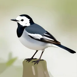 Pied Wagtail in vector graphic style