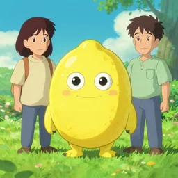 a cute lemon monster by greg rutkowski and greg staples and thomasz alen kopera and ghibli