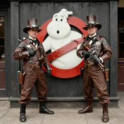 Steampunk Ghostbusters, 1884, real photo