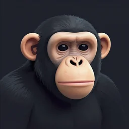 [mobster chimp, close up, abstract logo on a dark background]