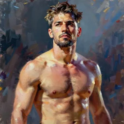 beautiful portrait of Kenny Omega , in the painterly style of WLOP, artgerm, brush stroke oil painting, dynamic lighting, imagine fx, artstation