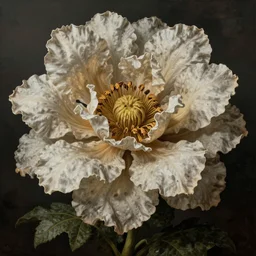 grotesque flower, by giuseppe arcimboldo and james jean and erik jones and rhads, ultradetailed, photorealistic details, full frame, trending artstation