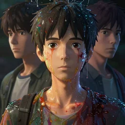 photorealistic dramatic liquids anime people render, detailed face, colorful, atmosphere cinematic, by wlop, by ilyu kuvshinov, by makoto shinkai, soft shadows, concept art, super detailed, unreal engine 5, octane render, vfx, houdini, 8 k, super realistic, ufotable studio art style, global illumination, trending in pixiv, dramatic color