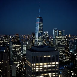Leonardo DiCaprio on the top of the world trade center, 1990's, night time.