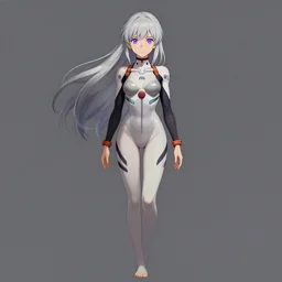 woman ; silver hair ; violet eyes ; muted colors ; psychic ; ; wearing bodysuit ; drawn by hayao miyazaki and artgerm ; digital art ; high detail ; trending on artstation ; full body
