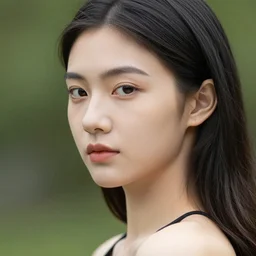 photo of slim girl model, 20yo, face close-up, high detail, natural outdoor spaces, sharp, Canon- 70-200mm lens