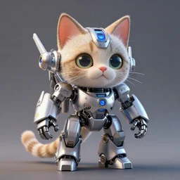 an intricate cat!!!!! kitten!!!!! mecha robot, blender, 4 k, ultra high definition, render, unreal engine