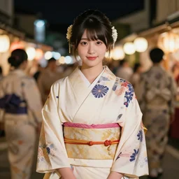 a beautiful okinawa girl wear elegant yukata in festival | | summer night, realistic shaded, pleasant face, good looking, fine details, 4 k realistic, cryengine, realistic shaded lighting poster by greg rutkowski, magali villeneuve, artgerm, jeremy lipkin and michael garmash and rob rey