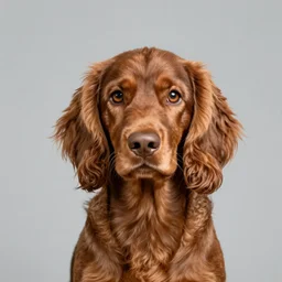 brown springer spaniel, brown hair, brown fur, brown eyes, no white fur, only brown fur, brown brown brown fur, hyperrealistic portrait, by jeremy mann and alphonse mucha, fantasy art, photo realistic, dynamic lighting, artstation, poster, volumetric lighting, very detailed face, 4 k, award winning