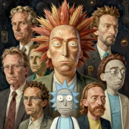 best mohawk projector portrait by gaston bussierre and charles vess and james jean and erik jones and rhads, inspired by rick and morty, epic, funny, huge scale, beautiful fine face features, intricate high details, sharp, ultradetailed
