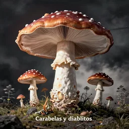 psychedelic mushrooms dream, carabelas y diablitos, by dave mckean