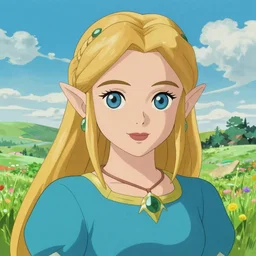 greg manchess portrait of zelda as disney character, triforce, perfect face, matte painting, bold shapes, hard edges, by huang guangjian, gil elvgren, sachin teng. in a beautiful landscape full of emotions, cgsociety masterpiece, artstation trending, by rossdraws, ghibli, kimi no na wa, greg rutkowski, simon stalberg, greg manchess
