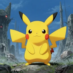 pikachu in the art style of zdzislaw beksinski