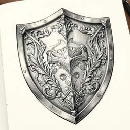 sketchbook shield, magnificent, close up, details, sharp focus, elegant, highly detailed, illustration, by jordan grimmer and greg rutkowski, intricate, beautiful, trending artstation, pixiv, digital art