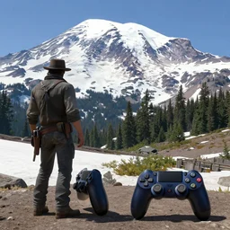 mount rainier national park, red dead redemption 2, playstation 4