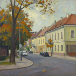 an edward hopper style painting of a ( ( ( ( ( ( ( ( miskolc, a city in northeastern hungary ) ) ) ) ) ) ) ), early - autumn, september of 1 9 4 8