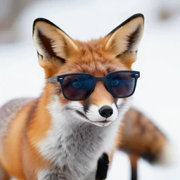 a fox with really cool sunglasses, high quality 4 k photography