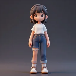 girl, hiroyuki takahashi style, 3 d perfect render style