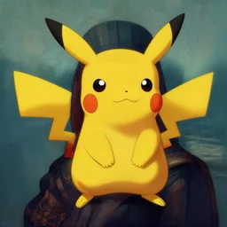 pikachu painted by leonardo da vinci