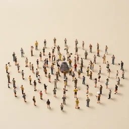 a whole bunch of little tiny people