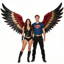 eagle wings woman man costume superhero low quality