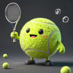 cinematic portrait of a cute tennis ball monster stopped in time, chalk, masterpiece, trending on artstation, featured on pixiv, cinematic composition, dramatic pose, beautiful lighting, sharp details, hyper - detailed, hd, hdr, 4 k, 8 k, art by basil gogos
