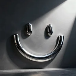 smile made of chrome metal