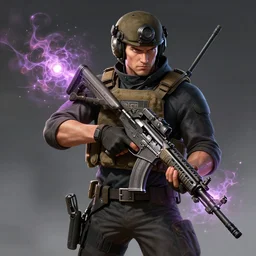 modern tactical wizard, digital art, greg rutkowski, trending on artstation, extremely detailed, magic, firearms