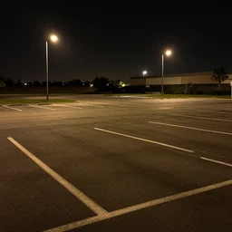 empty parking lot at night