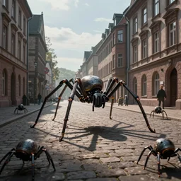 spider robots terrorising streets of weimar germany, by greg rutkowski and jakub rozalski