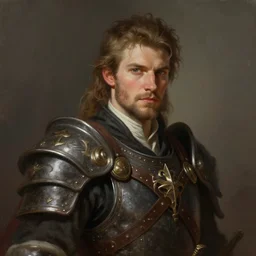 portrait of a male warrior, no beard, pretty, beautiful, dnd character art portrait, matte fantasy painting, deviantart artstation, by charlie bowater, peter lely and anton van dyck and henry raeburn, cinematic